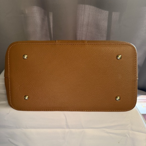 Pom Pom London Lambeth Leather Convertible Bucket Bag Maple Brown - Picture 7 of 16